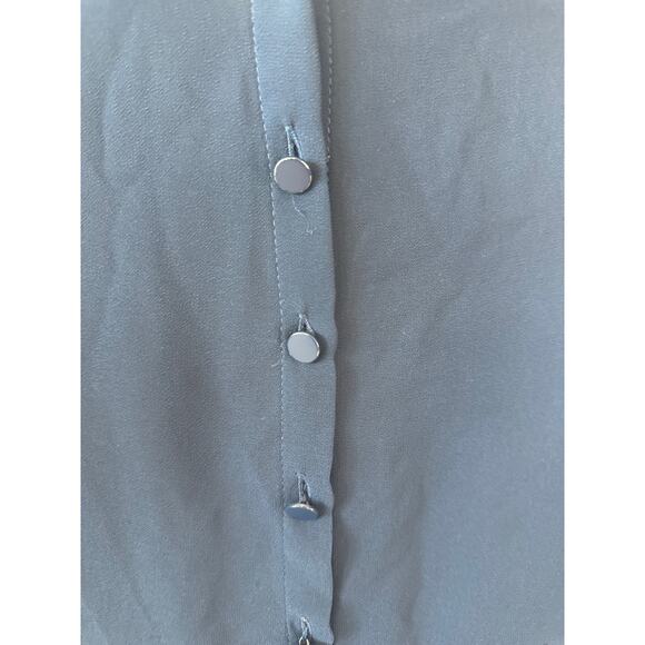 Torrid Size 2 (2X) Sheer Blue Collar Button Down Blouse with Open Sleeves - Picture 5 of 7